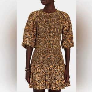 SAYLOR Animal Print Ruched Dress Size L